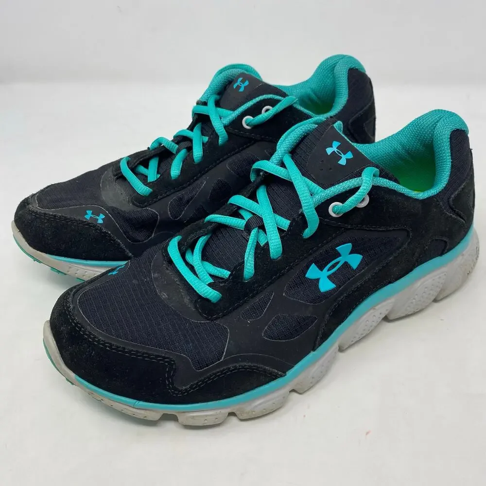 Under Armour UA Thrill Running Shoes Black Teal Womens Size 8.5